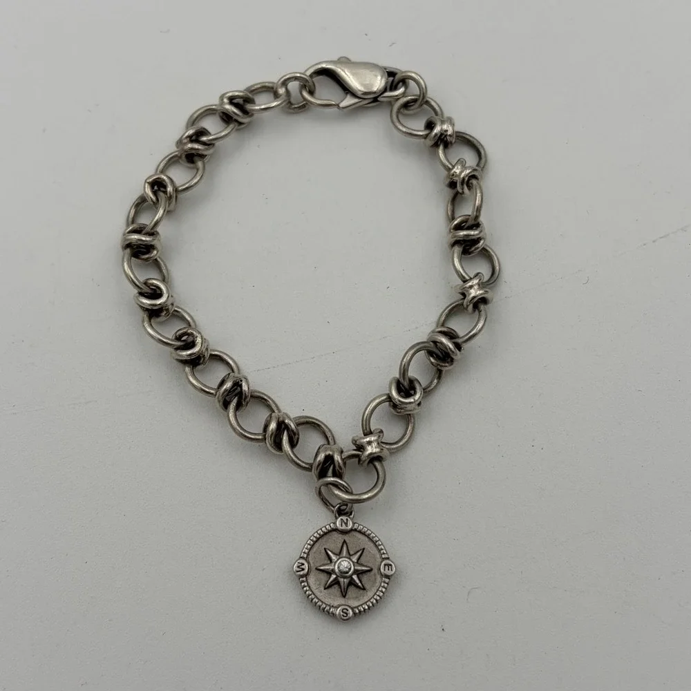 Monica Rich Kosann Compass Charm Bracelet Sterling Silver